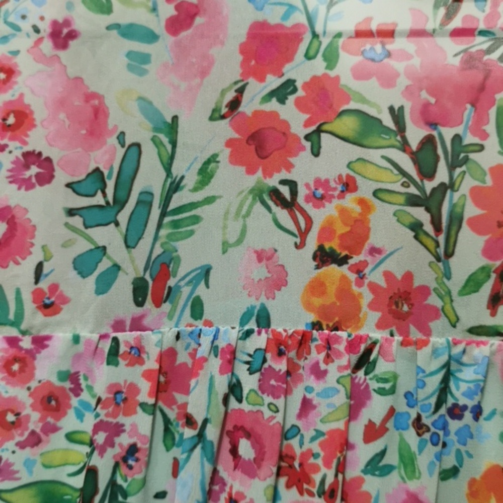 Modcloth Vibrant Floral Midi Dress with Green Details - Picture 4 of 8